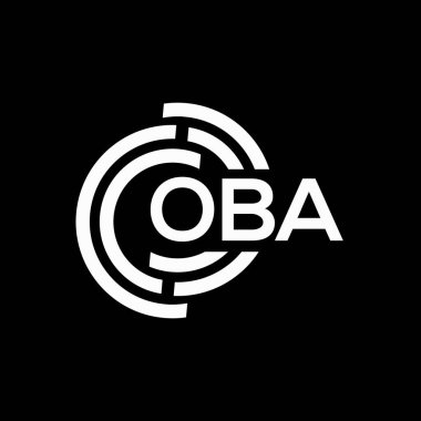 OBA mektup logosu tasarımı. OBA başharflerinin baş harfleri logo konsepti. Siyah arkaplanda OBA harf tasarımı.