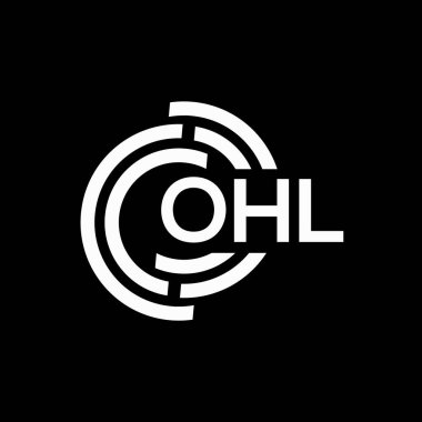 YTD harf logosu tasarımı. OHL monogram harflerin baş harfleri logo kavramı. Siyah arkaplanda OHL harf tasarımı.