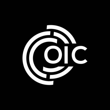 OIBC mektup logosu tasarımı. OIBC baş harfleri logo konsepti. Siyah arkaplanda OIBC harf tasarımı.