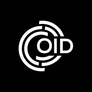 IZBOID mektup logosu tasarımı. OID başharflerinin baş harfleri logo konsepti. Siyah arkaplanda OID harf tasarımı.