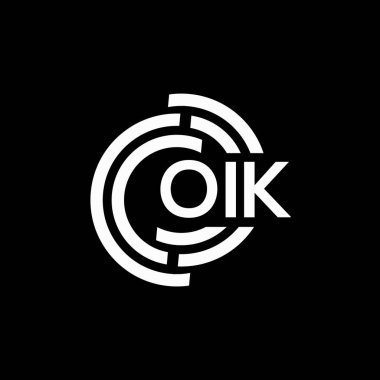 Tamam, harf logosu tasarımı. Tamam. Baş harflerin baş harfleri logo konsepti. Siyah arkaplanda OIK harf tasarımı.