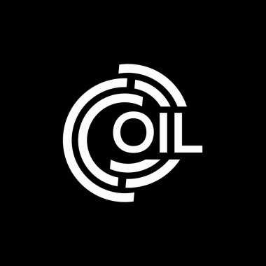 Petrol harfi logosu tasarımı. OIL monogram harflerin baş harfleri logo konsepti. Siyah arkaplanda OIL harf tasarımı.