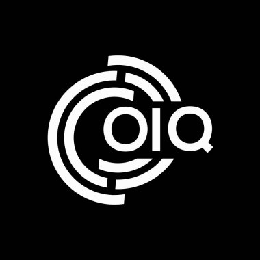 OIQ harfi logo tasarımı. OIQ harflerinin baş harfleri logo konsepti. Siyah arkaplanda OIQ harf tasarımı.