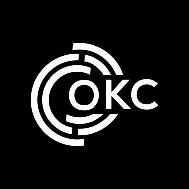 Tamam, harf logosu tasarımı. OKC monogram harflerin baş harfleri logo kavramı. Siyah arkaplanda OKC harf tasarımı.