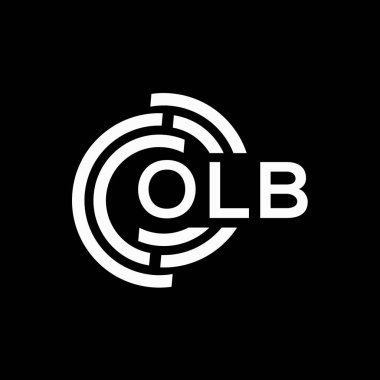 OLB harfli logo tasarımı. OLB başharflerinin baş harfleri logo konsepti. Siyah arkaplanda OLB harf tasarımı.