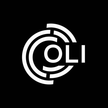 Eski harf logo tasarımı. OLI monogram harflerin baş harflerinin logosu. Siyah arkaplanda OLI harf tasarımı.