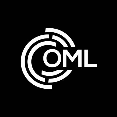 OML harf logosu tasarımı. OML başharflerinin baş harfleri logo konsepti. Siyah arkaplanda OML harf tasarımı.