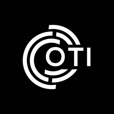 OTI harf logosu tasarımı. OTI baş harfleri logo konsepti. Siyah arkaplanda OTI harf tasarımı.