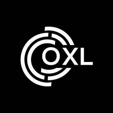 OXL harf logosu tasarımı. OXL monogram harflerin baş harfleri logo kavramı. Siyah arkaplanda OXL harf tasarımı.