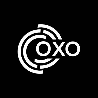 OX0 harfli logo tasarımı. OX0 monogram harflerin baş harfleri logo kavramı. Siyah arkaplanda OX0 harf tasarımı.