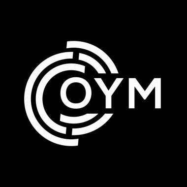 OYM harf logosu tasarımı. OYM monogram harflerin baş harfleri logo kavramı. Siyah arkaplanda OYM harf tasarımı.