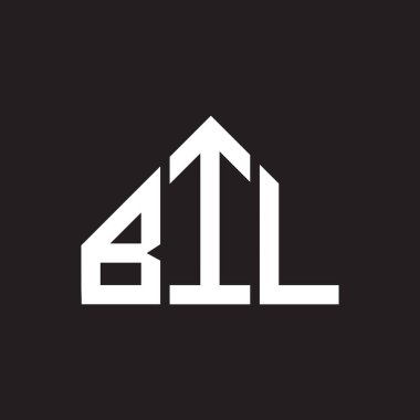BIL harf logosu tasarımı. BIL başharflerinin baş harfleri logo konsepti. Siyah arkaplanda BIL harf tasarımı.