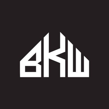 BKW harf logosu tasarımı. BKW monogram harflerin baş harfleri logo kavramı. Siyah arkaplanda BKW harf tasarımı.