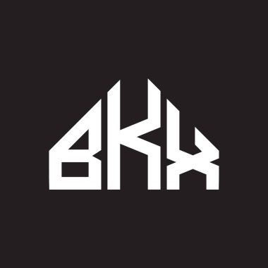BKX harfli logo tasarımı. BKX monogram harflerin baş harfleri logo kavramı. Siyah arkaplanda BKX harf tasarımı.