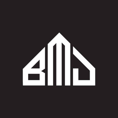 BMJ harf logosu tasarımı. BMJ baş harfleri logo konsepti. Siyah arkaplanda BMJ harf tasarımı.