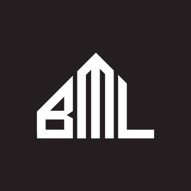 BML harf logosu tasarımı. BML monogram harflerin baş harflerinin logosu. Siyah arkaplanda BML harf tasarımı.