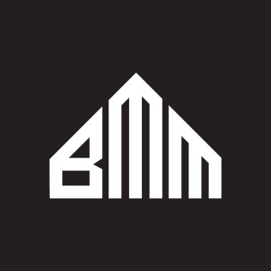 BMM mektup logosu tasarımı. BMM baş harfleri logo konsepti. Siyah arkaplanda BMM harf tasarımı.