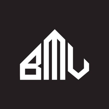BMV harf logosu tasarımı. BMV başharflerin baş harfleri logo konsepti. Siyah arkaplanda BMV harf tasarımı.