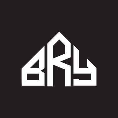 BRY mektup logosu tasarımı. BRY monogram harflerin baş harfleri logo kavramı. Siyah arkaplanda BRY harf tasarımı.