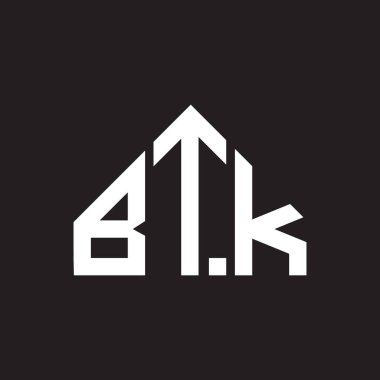 B.T.K. Harf Logosu Tasarımı. B.T.K. baş harfleri logo konsepti. Siyah arkaplanda BTK harf tasarımı.