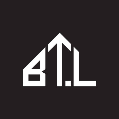BTL harf logosu tasarımı. BTL monogram harflerin baş harfleri logo konsepti. Siyah arkaplanda BTL harf tasarımı.