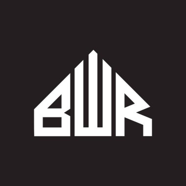 BWR harf logosu tasarımı. BWR monogram harflerin baş harfleri logo kavramı. Siyah arkaplanda BWR harf tasarımı.