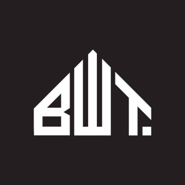 BWT harf logosu tasarımı. BWT monogram harflerin baş harfleri logo kavramı. Siyah arkaplanda BWT harf tasarımı.
