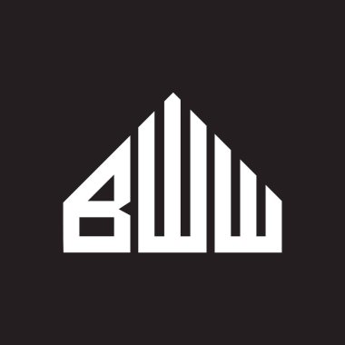 BWW harfli logo tasarımı. BWW monogram harflerin baş harfleri logo kavramı. Siyah arkaplanda BWW harf tasarımı.