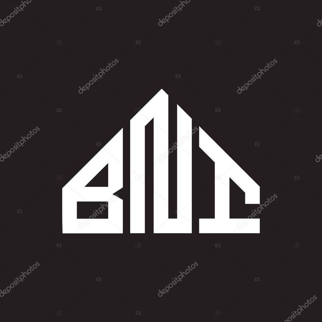 BNI letter logo design. BNI monogram initials letter logo concept. BNI letter design in black background.
