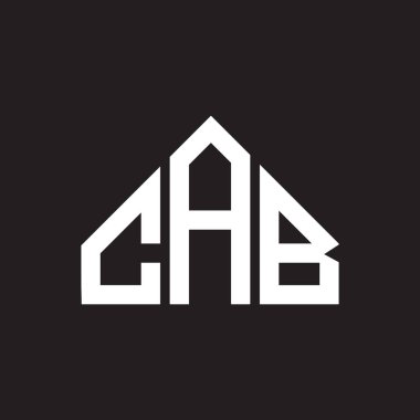 CAB harf logosu tasarımı. CAB başharflerinin baş harfleri logo konsepti. Siyah arkaplanda CAB harf tasarımı.