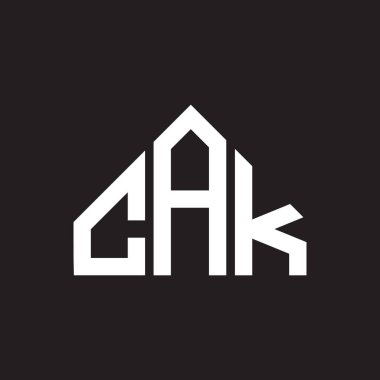 CAK harf logosu tasarımı. CAK monogram harflerin baş harfleri logo kavramı. Siyah arkaplanda CAK harf tasarımı.