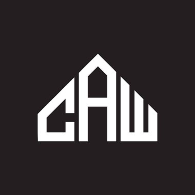 CAW harf logosu tasarımı. CAW monogram harflerin baş harfleri logo kavramı. Siyah arkaplanda CAW harf tasarımı.