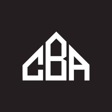 CBA mektup logosu tasarımı. CBA başharflerinin baş harfleri logo konsepti. Siyah arkaplanda CBA harf tasarımı.