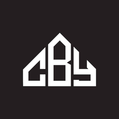 CBY mektup logosu tasarımı. CBY başharflerinin baş harfleri logo konsepti. Siyah arkaplanda CBY harf tasarımı.