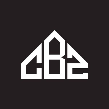 CBZ harf logosu tasarımı. CBZ monogram harflerin baş harfleri logo kavramı. Siyah arkaplanda CBZ harf tasarımı.