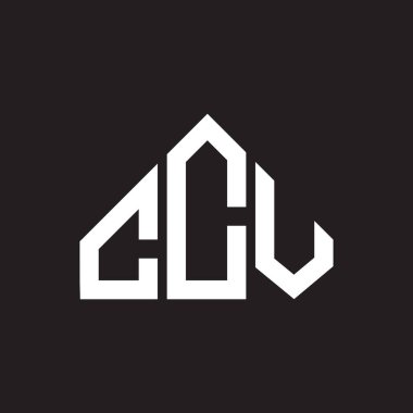 CCV mektup logosu tasarımı. CCV başharflerinin baş harfleri logo konsepti. Siyah arkaplanda CCV harf tasarımı.
