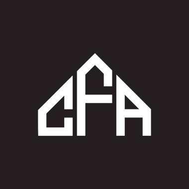 CFA harf logosu tasarımı. CFA monogram harflerin baş harfleri logo kavramı. Siyah arkaplanda CFA harf tasarımı.