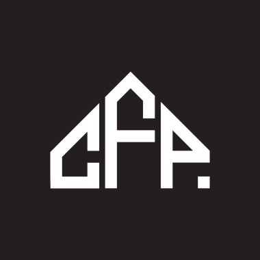CFP harf logosu tasarımı. CFP monogram harflerin baş harfleri logo kavramı. Siyah arkaplanda CFP harf tasarımı.