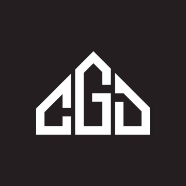CGD harf logosu tasarımı. CGD monogram harflerin baş harfleri logo kavramı. Siyah arkaplanda CGD harf tasarımı.
