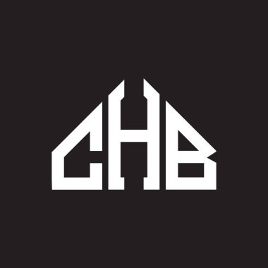 CHB harfi logo tasarımı. CHB başharflerinin baş harfleri logo konsepti. Siyah arkaplanda CHB harf tasarımı.