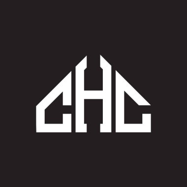 CHC mektup logosu tasarımı. CHC başharflerinin baş harfleri logo konsepti. Siyah arkaplanda CHC harf tasarımı.