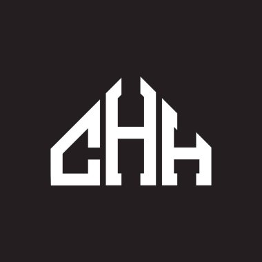 CHH mektup logosu tasarımı. CHH monogram harflerin baş harfleri logo kavramı. Siyah arkaplanda CHH harf tasarımı.
