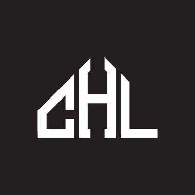 CHL mektup logosu tasarımı. CHL başharflerinin baş harfleri logo konsepti. Siyah arkaplanda CHL harf tasarımı.