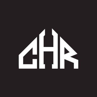 CHR mektup logosu tasarımı. CHR monogram harflerin baş harfleri logo kavramı. CHR harf tasarımı siyah arkaplan.