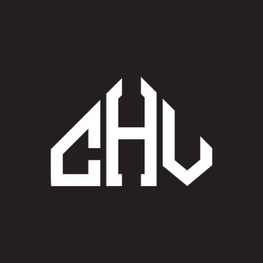 CHV harf logosu tasarımı. CHV monogram harflerin baş harfleri logo kavramı. Siyah arkaplanda CHV harf tasarımı.