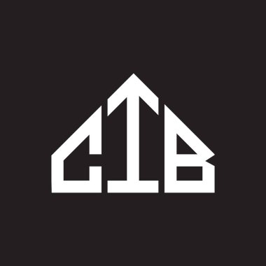 CIB mektup logosu tasarımı. CIB monogram harflerin baş harfleri logo kavramı. Siyah arkaplanda CIB harf tasarımı.