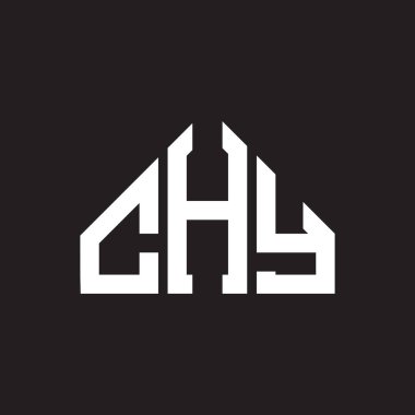 CHY mektup logosu tasarımı. CHY başharflerinin baş harfleri logo konsepti. CHY harf tasarımı siyah arkaplan.