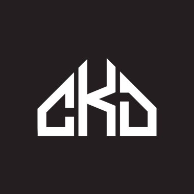 CKD harf logosu tasarımı. CKD monogram harflerin baş harfleri logo kavramı. Siyah arkaplanda CKD harf tasarımı.