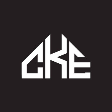 CKE mektup logosu tasarımı. CKE başharflerinin baş harfleri logo konsepti. Siyah arkaplanda CKE harf tasarımı.