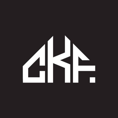 CKF harf logosu tasarımı. CKF monogram harflerin baş harfleri logo kavramı. Siyah arkaplanda CKF harf tasarımı.